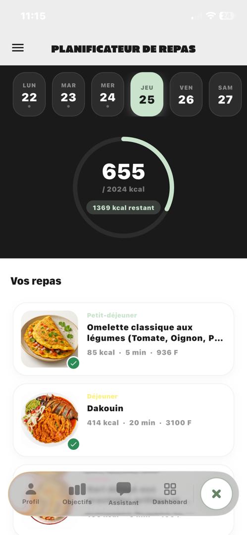 Écran MyDIET — 02